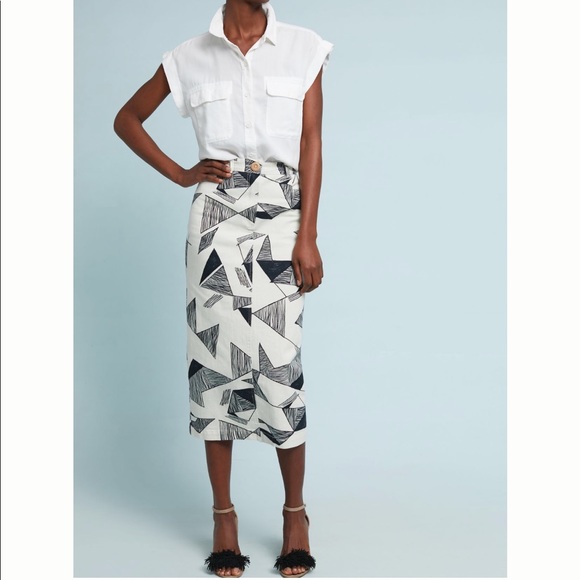 Anthropologie graphite denim skirt NWT